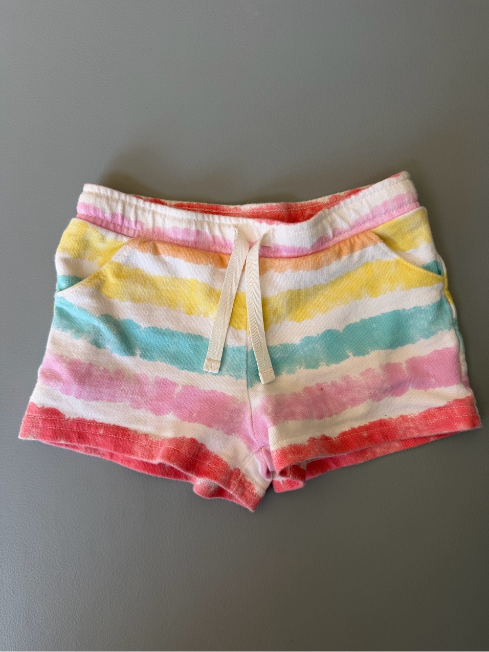 Carter's Pastel Stripe Terry Shorts - Pink, Yellow, Teal, Coral, White
